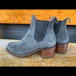 Frye Sabrina grey suede Chelsea boots.